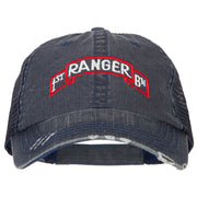 US Army 1st Ranger BN Embroidered Low Profile Cotton Mesh Cap