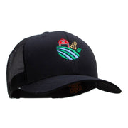 Farm Scape Embroidered Retro Trucker Cap