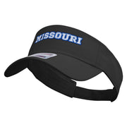 Missouri Typography Logo Embroidered Cotton Twill Sun Visor - Black OSFM