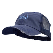 Let's Swim Logo Embroidered Low Profile Special Cotton Mesh Cap - Navy OSFM