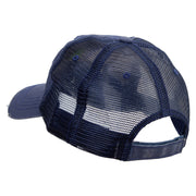 Let's Swim Logo Embroidered Low Profile Special Cotton Mesh Cap - Navy OSFM