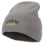 Fishing Papa Design Embroidered 8 Inch Knitted Short Beanie