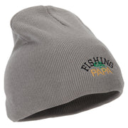 Fishing Papa Design Embroidered 8 Inch Knitted Short Beanie