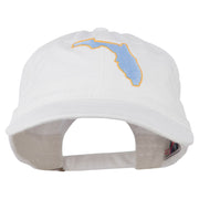 Florida State Map Embroidered Washed Cap