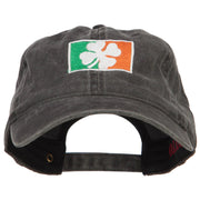 Ireland Flag with Shamrock Embroidered Washed Cap