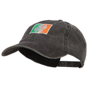 Ireland Flag with Shamrock Embroidered Washed Cap