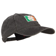 Ireland Flag with Shamrock Embroidered Washed Cap