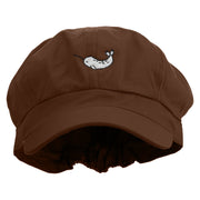 Cute Narwhal Embroidered Cotton Elastic Newsboy Cap - Brown OSFM