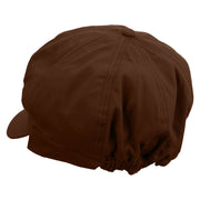 Cute Narwhal Embroidered Cotton Elastic Newsboy Cap - Brown OSFM