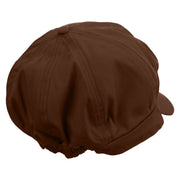 Cute Narwhal Embroidered Cotton Elastic Newsboy Cap - Brown OSFM