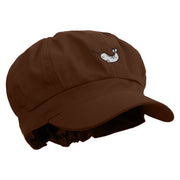 Cute Narwhal Embroidered Cotton Elastic Newsboy Cap - Brown OSFM