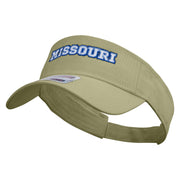 Missouri Typography Logo Embroidered Cotton Twill Sun Visor - Khaki OSFM