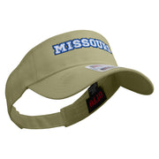 Missouri Typography Logo Embroidered Cotton Twill Sun Visor - Khaki OSFM