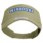 Missouri Typography Logo Embroidered Cotton Twill Sun Visor - Khaki OSFM