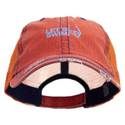 Let's Swim Logo Embroidered Low Profile Special Cotton Mesh Cap - Orange OSFM