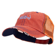 Let's Swim Logo Embroidered Low Profile Special Cotton Mesh Cap - Orange OSFM