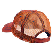 Let's Swim Logo Embroidered Low Profile Special Cotton Mesh Cap - Orange OSFM