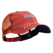 Let's Swim Logo Embroidered Low Profile Special Cotton Mesh Cap - Orange OSFM