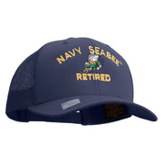 Licensed US Navy Seabee Retired Embroidered Retro Trucker Cap - Navy OSFM