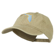 Florida State Map Embroidered Washed Cap