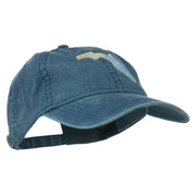 Florida State Map Embroidered Washed Cap