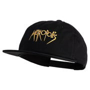 Metropolis 1927 Title Embroidered Unconstructed High Profile Cotton Flat Bill Cap - Black OSFM