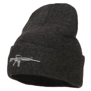 CAR-15 Rifle Embroidered Long Knitted Beanie