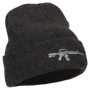 CAR-15 Rifle Embroidered Long Knitted Beanie