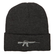 CAR-15 Rifle Embroidered Long Knitted Beanie