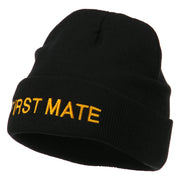 First Mate Embroidered Long Beanie