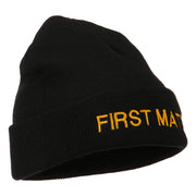 First Mate Embroidered Long Beanie