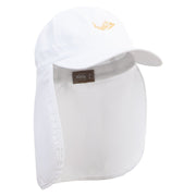 Cod Fish Embroidered Flap Hats - White OSFM