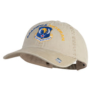 US Air Forces Africa Veteran Embroidered Washed Solid Pigment Dyed Cotton Twill Brass Buckle Cap - Khaki OSFM