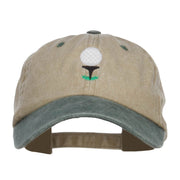 Golf Ball Tee Embroidered Washed Cap