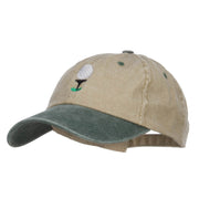 Golf Ball Tee Embroidered Washed Cap