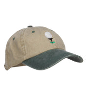 Golf Ball Tee Embroidered Washed Cap