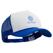 Aqua Divers Logo Embroidered Summer Foam Mesh Trucker Cap - Royal OSFM