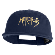 Metropolis 1927 Title Embroidered Unconstructed High Profile Cotton Flat Bill Cap - Navy OSFM