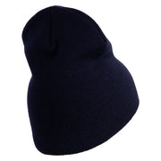 Golden US Submarine Symbol Embroidered Heavyweight Classic Knit Short Beanie - Navy OSFM