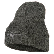 CAR-15 Rifle Embroidered Long Knitted Beanie