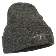 CAR-15 Rifle Embroidered Long Knitted Beanie