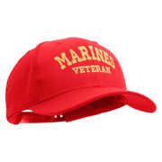 Marines Veteran Embroidered 6 Panel Structured Cotton Twill Cap Made in USA - Red OSFM