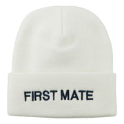 First Mate Embroidered Long Beanie