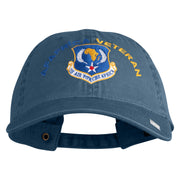 US Air Forces Africa Veteran Embroidered Washed Solid Pigment Dyed Cotton Twill Brass Buckle Cap - Navy OSFM