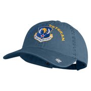 US Air Forces Africa Veteran Embroidered Washed Solid Pigment Dyed Cotton Twill Brass Buckle Cap - Navy OSFM