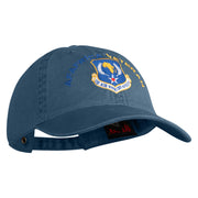 US Air Forces Africa Veteran Embroidered Washed Solid Pigment Dyed Cotton Twill Brass Buckle Cap - Navy OSFM
