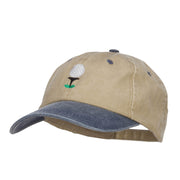 Golf Ball Tee Embroidered Washed Cap