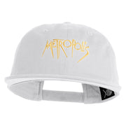 Metropolis 1927 Title Embroidered Unconstructed High Profile Cotton Flat Bill Cap - White OSFM