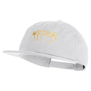 Metropolis 1927 Title Embroidered Unconstructed High Profile Cotton Flat Bill Cap - White OSFM