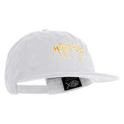 Metropolis 1927 Title Embroidered Unconstructed High Profile Cotton Flat Bill Cap - White OSFM